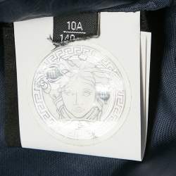 Pre Owned Versace Purple/Multicolor Plaid Cotton Blend Pleated Skirt 10 Yrs