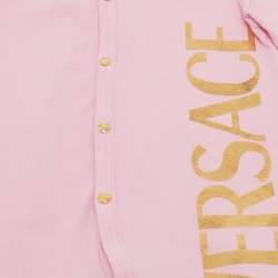Pre Owned Versace Kids Pink Medusa Print Cotton Onesie Set 0-3M