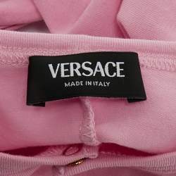 Pre Owned Versace Kids Pink Medusa Print Cotton Onesie Set 0-3M