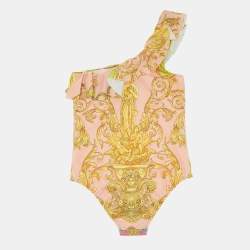 Pre Owned Versace Kids Multicolor Barocco Goddess Jersey Swimsuit 12Yrs