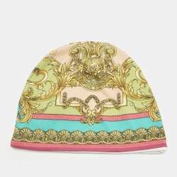 Pre Owned Versace Kids Multicolor Printed Cotton Baby Hat 6-12M