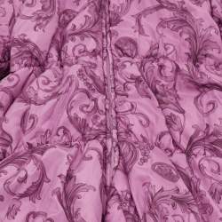 Pre Owned Young Versace Purple Borocco Print Puffer Jumpsuit Set 12M