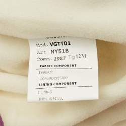 Pre Owned Young Versace Purple Borocco Print Puffer Jumpsuit Set 12M