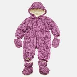 Pre Owned بدلة يانغ فيرساتشي بنقشة بروكو أرجواني مبطنة 12 شهر