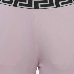 Pre Owned بنطال فيرساتشي كيدز رياضي قطن وردي مطرز بشعار 12 سنة