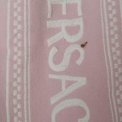 Pre Owned بنطال فيرساتشي كيدز رياضي قطن وردي مطرز بشعار 12 سنة