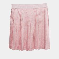 مملوكة مسبقًا Versace Pink Barocco Print Silk Shirt & Pleated Skirt Set 8/10 Yrs