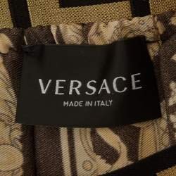 Pre Owned Versace Kids Black Barocco Print Silk Pleated Mini Skirt 8Yrs