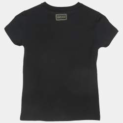 Young Versace Black Medusa Embellished Cotton T-Shirt (10 Yrs)
