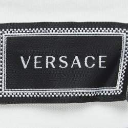 Pre Owned Versace White/Black Baroque Print Cotton T-Shirt Dress (12 Yrs)