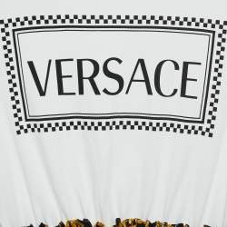 Pre Owned Versace White/Black Baroque Print Cotton T-Shirt Dress (12 Yrs)