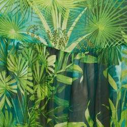 Versace Green Leaf Print Silk Chiffon Dress (12 Yrs)