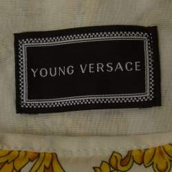 Young Versace Black/Gold Baroque Print Cotton Dress (12 Yrs)