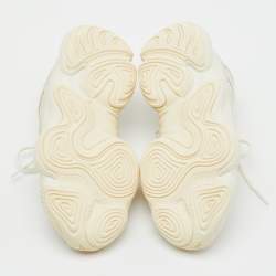 Pre Owned Yeezy x Adidas White Mesh, Suede and Leather Yeezy 500 Bone White (Kids) Sneakers Size 30