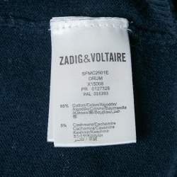 Zadig & Voltaire Kids Blue Rock Intarsia Cotton Knit Drum Sweater 14 Yrs 