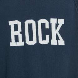 Zadig & Voltaire Kids Blue Rock Intarsia Cotton Knit Drum Sweater 14 Yrs 