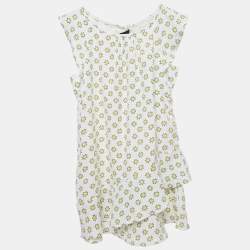 Pre Owned Zadig & Voltaire Kids White Stars Print Crepe Dress 6 Yrs