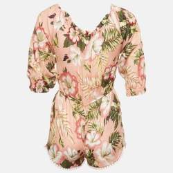 Zimmermann Kids Pink Floral Print Cotton Jumpsuit 6 Yrs 