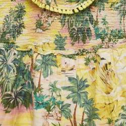 Zimmermann Kids Yellow Tropical Print Cotton Playsuit 10 Yrs 