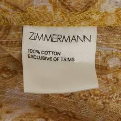 Zimmermann Kids Yellow Paisley Print Cotton Dress 8 Yrs 
