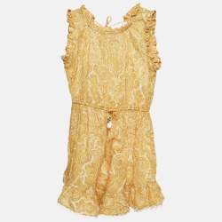 Zimmermann Kids Yellow Paisley Print Cotton Dress 8 Yrs 