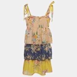 Pre Owned Zimmermann Kids Multicolor Floral Print Tiered Zinnia Dress 8Yrs