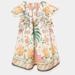 مملوكة مسبقًا Zimmermann Multicolour Kids Ginger Tropical Print A- Line Dress 2 Yrs 