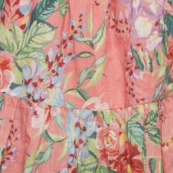 Pre Owned Zimmermann Pink Floral Print Cotton Top & Skirt Set (10 Yrs)