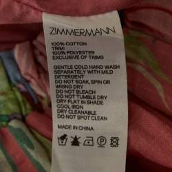 Pre Owned Zimmermann Pink Floral Print Cotton Top & Skirt Set (10 Yrs)