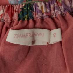 Pre Owned Zimmermann Pink Floral Print Cotton Top & Skirt Set (10 Yrs)