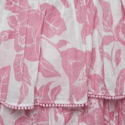 Zimmermann White/Pink Floral Print Cotton Tiered Dress (10 Yrs)