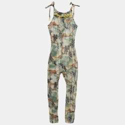Zimmermann Green/Multicolor Print Cotton Jumpsuit (10 Yrs)