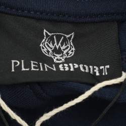 Pre Owned هودي بلين سبورت بنقشة نمر جيرسي أزرق داكن مقاس كبير جداً