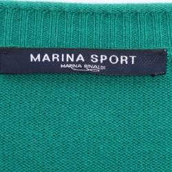 Pre Owned Marina Sport by Marina Rinaldi Green Silk Blend Sweater L
