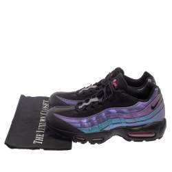 Pre Owned Nike Air Max 95 Black/Purple Leather Marathon Running Sneaker Size 42.5