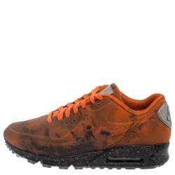 Pre Owned Nike Orange/Black Neoprene Air Max 90  Mars Landing Sneaker Size 42.5