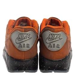 Pre Owned Nike Orange/Black Neoprene Air Max 90  Mars Landing Sneaker Size 42.5