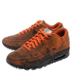Pre Owned Nike Orange/Black Neoprene Air Max 90  Mars Landing Sneaker Size 42.5