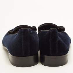 مملوكة مسبقًا 424 Milano Size 44 Navy Blue Velvet Smoking Slippers