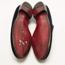 مملوكة مسبقًا 424 Milano Size 44 Navy Blue Velvet Smoking Slippers