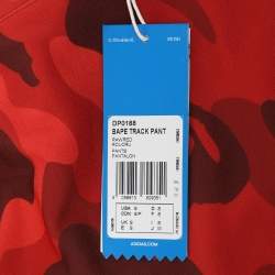 A Bathing Ape X Adidas Red Camouflage Print Polyester Drawstring Joggers S