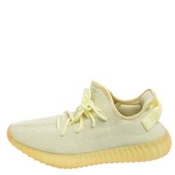 Pre Owned Yeezy x Adidas Pastel Green Knit Fabric Boost 350 V2 Sneakers Size 44