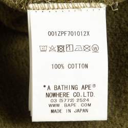 A Bathing Ape Green Camo and Shark Printed Hoodie L