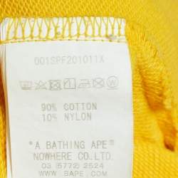 A Bathing Ape Yellow Printed Cotton BAPE Shorts L