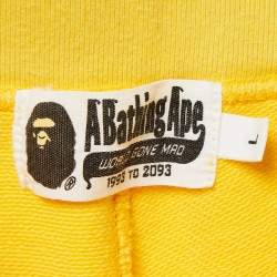 A Bathing Ape Yellow Printed Cotton BAPE Shorts L