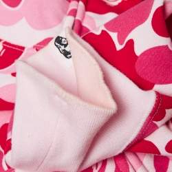 A Bathing Ape Pink/Red Camo Print Shark Applique Hoodie L