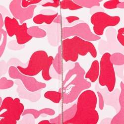 A Bathing Ape Pink/Red Camo Print Shark Applique Hoodie L