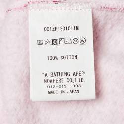 A Bathing Ape Pink/Red Camo Print Shark Applique Hoodie L