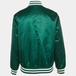 A Bathing Ape Green Nylon Bape Baseball Jacket L
