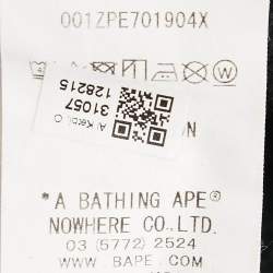 A Bathing Ape Black Bape Shark Applique Zip-Up Hoodie M